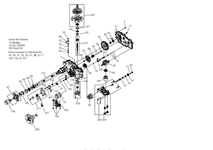Transmission (Rh) Diagram and Parts List for Z-FORCELX54KW (17AIDAUC010)(2018) Cub Cadet Lawn Tractor